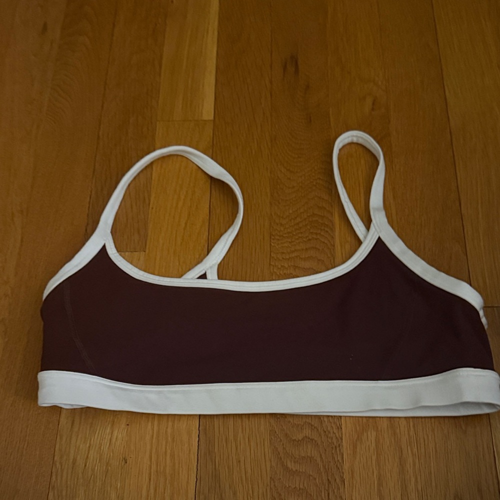 Athleta Chocolate and Ivory Sports Bra